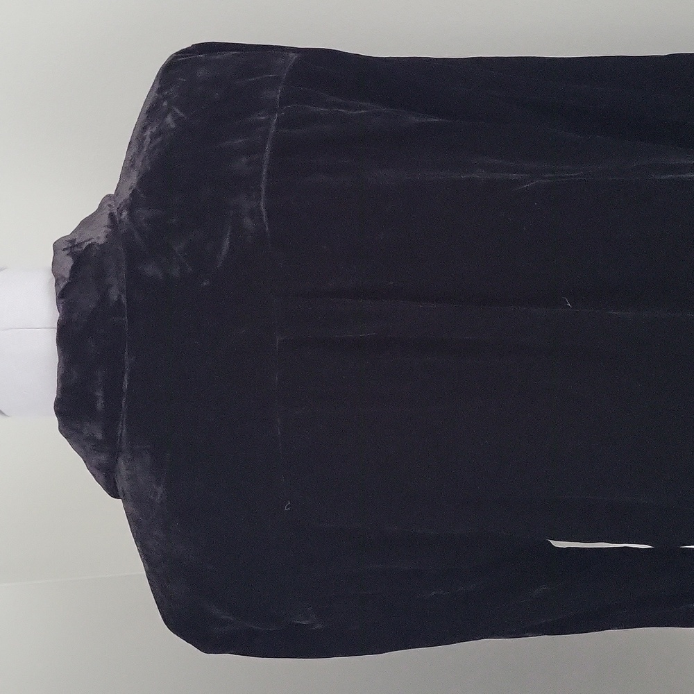 Talbots Black Velvet Button Front Shirt Sz L - Picture 6 of 10